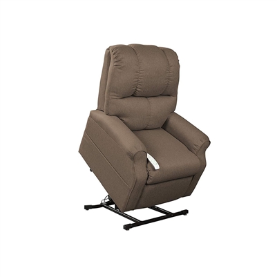 Pocono Power Lift Chair Chaise Lounger Recliner in Chocolate Polyester by Mega Motion - NM-2001-CHO