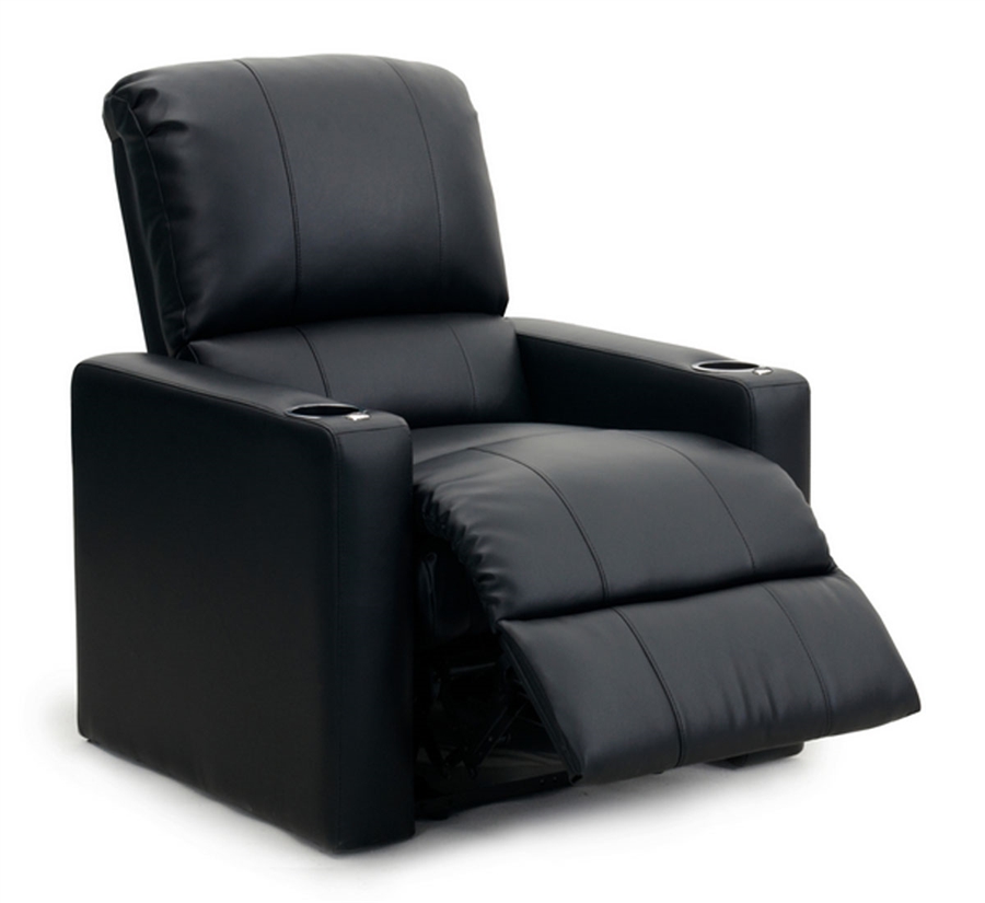 Charger XS300 Black Bonded Leather Power Recliner By Octane Seating