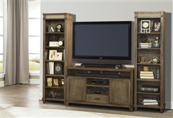 Aberdeen 3 Piece Entertainment Wall in Antique Vintage Stone Finish by Parker House - ABE-55-3