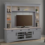 Americana 4 Piece Entertainment Center with LED Lights and Backpanel in Dove Finish by Parker House - AME#92-4-DOV