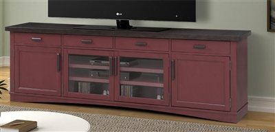 Americana Modern 92 Inch TV Console with Power Center in Cranberry Finish by Parker House - AME#92-CRAN