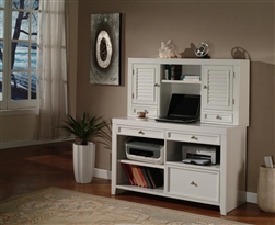 Boca 47-Inch Credenza & Hutch in Cottage White Finish by Parker House - BOC-347CH