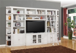Boca 6 Piece TV Library Wall in Cottage White Finish by Parker House - BOC-411-6B