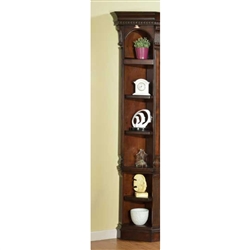 Corsica Outside Corner Bookcase in Antique Vintage Dark Chocolate Finish by Parker House - COR-450
