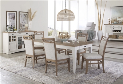 Americana Modern Rectangular Table 5 Piece Dining Set in Cotton and Oak Finish by Parker House - DAME-60RECT-COT-5U