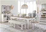 Americana Modern Rectangular Table 6 Piece Dining Set in Cotton and Oak Finish by Parker House - DAME-60RECT-COT-6S