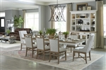 Americana Modern Trestle Table 7 Piece Dining Set in Cotton and Oak Finish by Parker House - DAME-88TRES-2-COT-7H