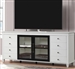 Domino 84 Inch TV Console in Cottage White and Black Finish by Parker House - DOM#84