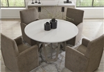 Pure Modern 54 Inch Round Quartz Top Table 5 Piece Dining Set in Moonstone Finish by Parker House - DPUR-54RND-4U