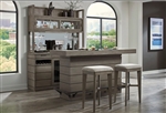 Pure Modern 78 Inch Dining Bar 3 Piece Set in Moonstone Finish by Parker House - DPUR-78BAR-2-S