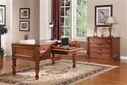 Grand Manor Granada Writing Desk in Antique Vintage Walnut Finish by Parker House - GGRA-9085