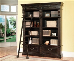 Grand Manor Palazzo 2 Piece Museum Bookcase in Vintage Burnished Black Finish by Parker House - GPAL-9030-2