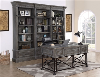 Gramercy Park 4 Piece Home Office Set in Vintage Burnished Smoke Finish by Parker House - GRAM-04