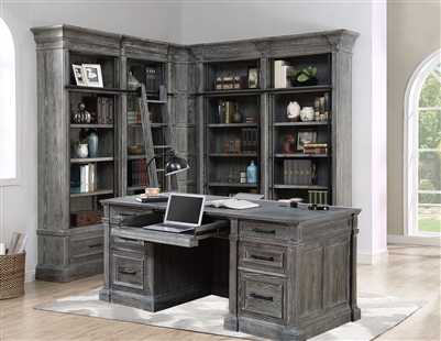 Gramercy Park 6 Piece Home Office Set in Vintage Burnished Smoke Finish by Parker House - GRAM-6