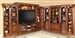 Huntington 10 Piece Entertainment Library Wall in Antique Vintage Pecan Finish by Parker House - HUN-415-10