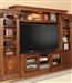 Huntington 4 Piece Space Saver Entertainment Wall Unit in Antique Vintage Pecan Finish by Parker House - HUN-415X-4