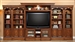 Huntington 6 Piece Inset Entertainment Wall Unit in Antique Vintage Pecan Finish by Parker House - HUN-415X-6