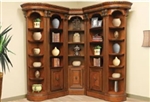 Huntington 5 Piece Corner Bookcase Wall in Antique Vintage Pecan Finish by Parker House - HUN-455-5