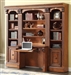 Huntington 4 Piece Small Library Wall with Desk in Antique Vintage Pecan Finish by Parker House - HUN-460-2-4