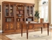 Huntington 4 Piece Executive Home Office Set in Antique Vintage Pecan Finish by Parker House - HUN-485-4