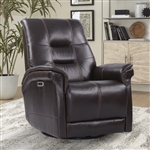 Carnegie Power Cordless Swivel Glider Recliner in Verona Blackberry Leather by Parker House - MCAR#812GSPH-P25-VBY