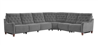 Chelsea 6 Piece Power Reclining Sectional in Willow Grey Chenille Fabric by Parker House - MCHE-6-WGR