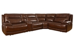Colossus 5 Piece Power Sectional in Napoli Brown Leather by Parker House - MCOL-05-NBR