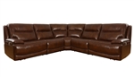Colossus 5 Piece Power Sectional in Napoli Brown Leather by Parker House - MCOL-5-NBR