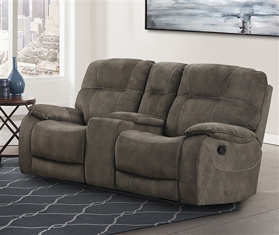 Cooper Manual Reclining Console Loveseat in Shadow Brown Fabric by Parker House - MCOO#822C-SBR