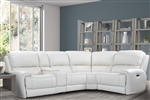 Empire 5 Piece Power Sectional in Verona Ivory Leather by Parker House - MEMP-5-VIV