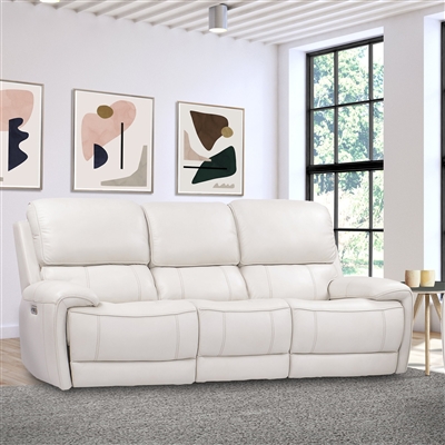 Empire Power Reclining Sofa in Verona Ivory Leather by Parker House - MEMP-832PH-VIV