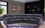 Mason BUILD YOUR OWN Sectional with Power Headrests and USB Ports in Charcoal Fabric by Parker House - MMAS-CHA-BYO