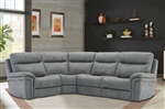 Mason 4 Piece Power Sectional with Power Headrests and USB Ports in Carbon Fabric by Parker House - MMAS-CRB-4