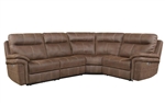 Mason 4 Piece Power Sectional with Power Headrests and USB Ports in Dark Kahlua Fabric by Parker House - MMAS-DK-4