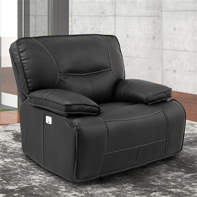 Spartacus Power Recliner with Power Headrest and USB Port in Black Fabric by Parker House - MSPA#812PH-BLC