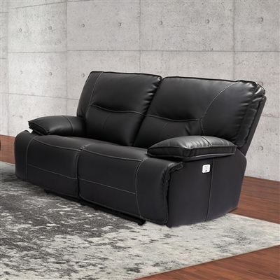 Spartacus Power Loveseat with Power Headrest and USB Port in Black Fabric by Parker House - MSPA#822PH-BLC