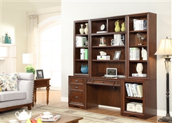 Napa 6 Piece Modular Library Wall Home Office Set in Bourbon Finish by Parker House - NAP-970-6