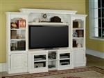 Alpine 43-60-Inch TV 4 Piece Expendable Premier Wall Unit in Cottage White Finish by Parker House - PAL-100-4X