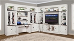 Provence 9 Piece TV Entertainment Library Desk Wall in Vintage Alabaster Finish by Parker House - PRO#460-09