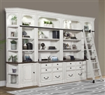 Provence Lateral File 8 Piece Library Wall in Vintage Alabaster Finish by Parker House - PRO#460-2-8