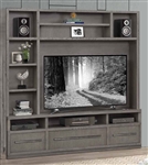 Pure Modern 84 Inch TV Console with Hutch in Moonstone Finish by Parker House - PUR#405