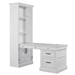 Shoreham Peninsula Desk in Effortless White Finish by Parker House - SHO-3PC-LIB-DESK-EFW