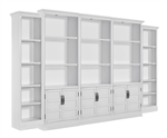 Shoreham 5 Piece Door Bookcase Library Wall in Effortless White Finish by Parker House - SHO#435-5-EFW