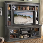Sundance 92 Inch TV Console with Hutch in Smokey Grey Finish by Parker House - SUN#92-3-SGR