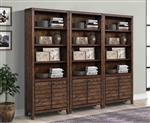 Tempe 3 Piece Library Wall in Tobacco Finish by Parker House - TEM-330-3-TOB