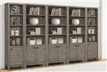 Tempe 5 Piece Library Wall in Grey Stone Finish by Parker House - TEM#330-5-GST