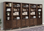 Tempe 5 Piece Library Wall in Tobacco Finish by Parker House - TEM#330-5-TOB