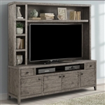 Tempe 84 Inch TV Console Entertainment Center in Grey Stone Finish by Parker House - TEM#84-2-GST