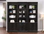 Washington Heights 3 Piece Library Wall in Washed Charcoal Finish by Parker House - WAS-440-03B