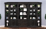 Washington Heights 6 Piece Lateral File Bookcase Wall in Washed Charcoal Finish by Parker House - WAS#440-06